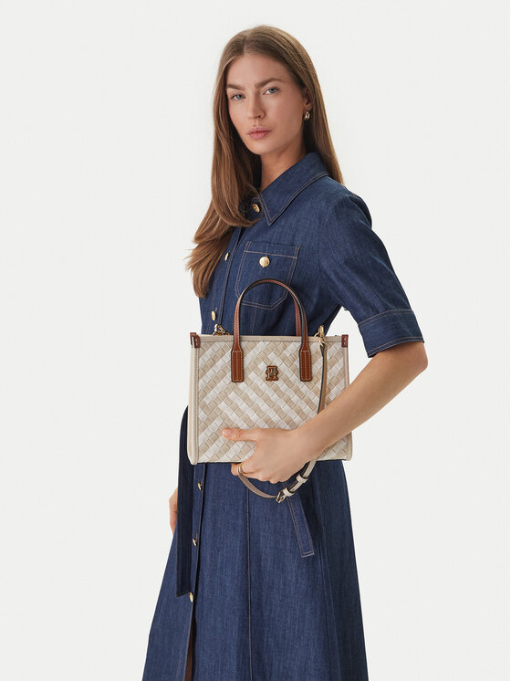 Γυναικεία TH City Mini Tote Τσάντα Μπεζ Tommy Hilfiger AW0AW18393-0F4