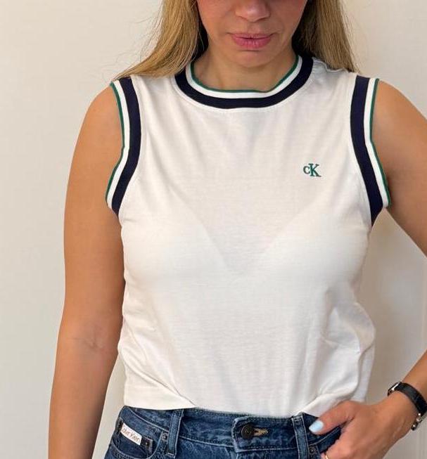 Γυναικείο Αμάνικο Top Λευκό Calvin Klein LV047F225G-YAS