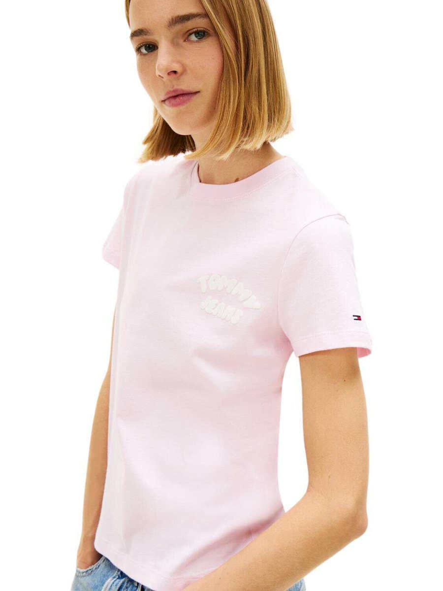 Γυναικείο T-shirt Ροζ Tommy Jeans DW0DW22310-TN9