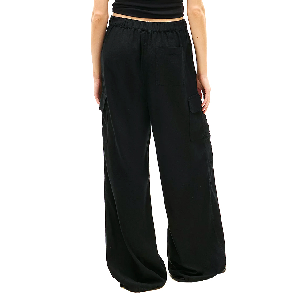 Γυναικείο Λινό Cargo Παντελόνι Μαύρο Tommy Jeans DW0DW22290-BDS