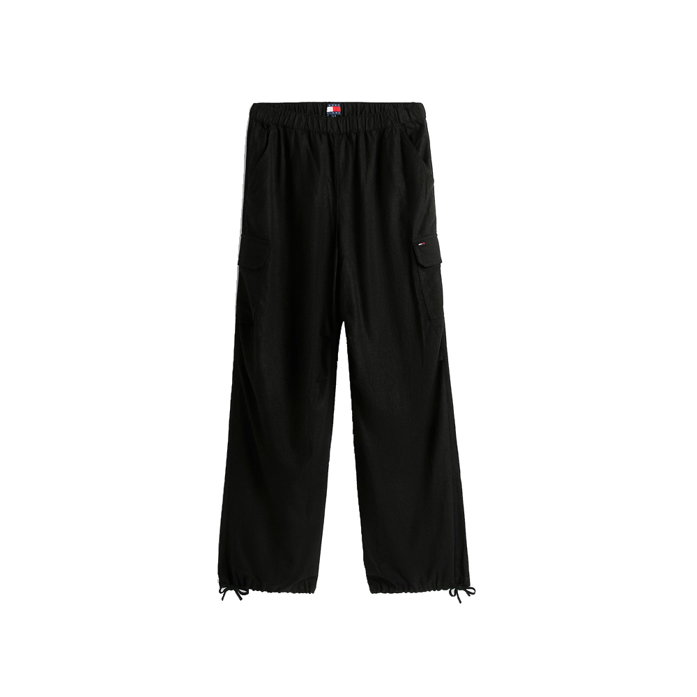 Γυναικείο Λινό Cargo Παντελόνι Μαύρο Tommy Jeans DW0DW22290-BDS