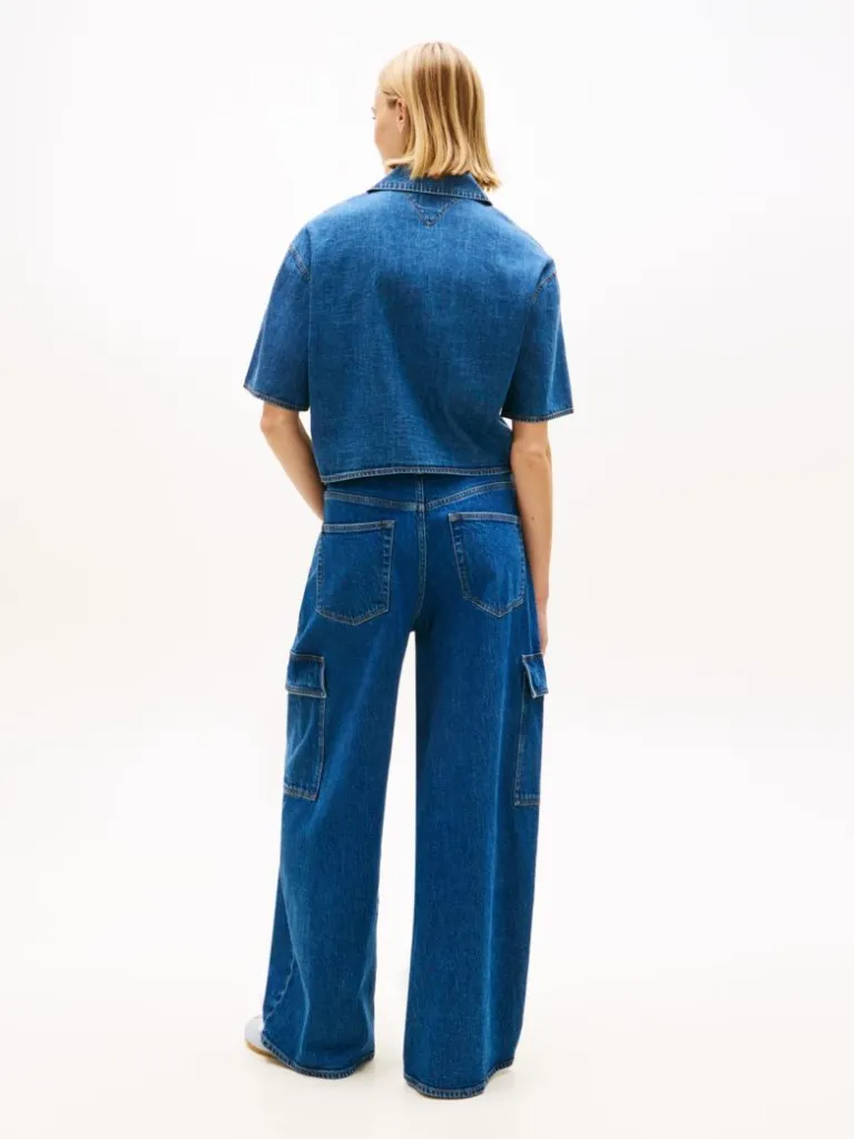 Γυναικείο Κοντομάνικο Πουκάμισο Μπλε Tommy Jeans DW0DW22216-1A5