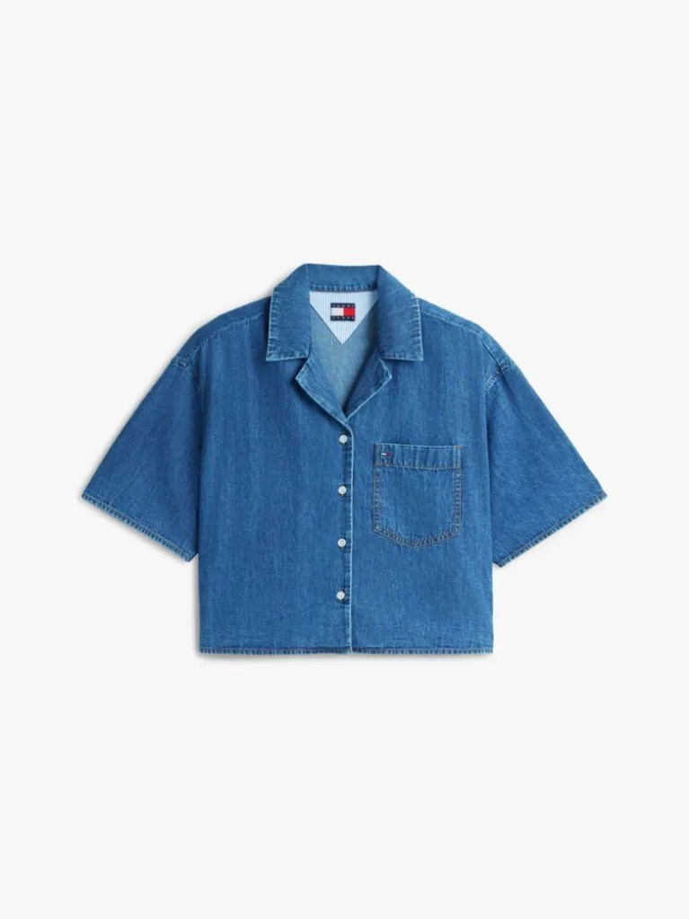 Γυναικείο Κοντομάνικο Πουκάμισο Μπλε Tommy Jeans DW0DW22216-1A5