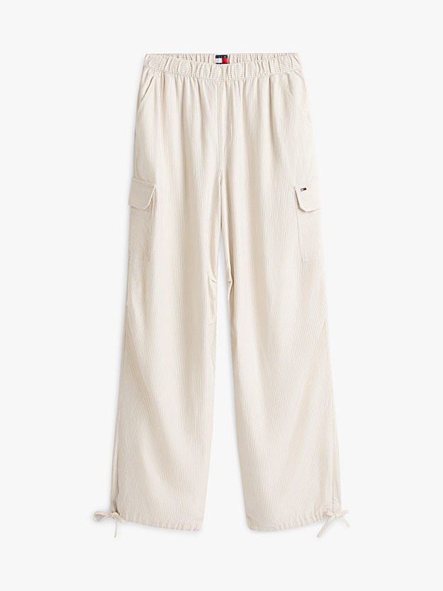 Γυναικείο Λινό Cargo Παντελόνι Μπεζ Tommy Jeans DW0DW22290-0AA