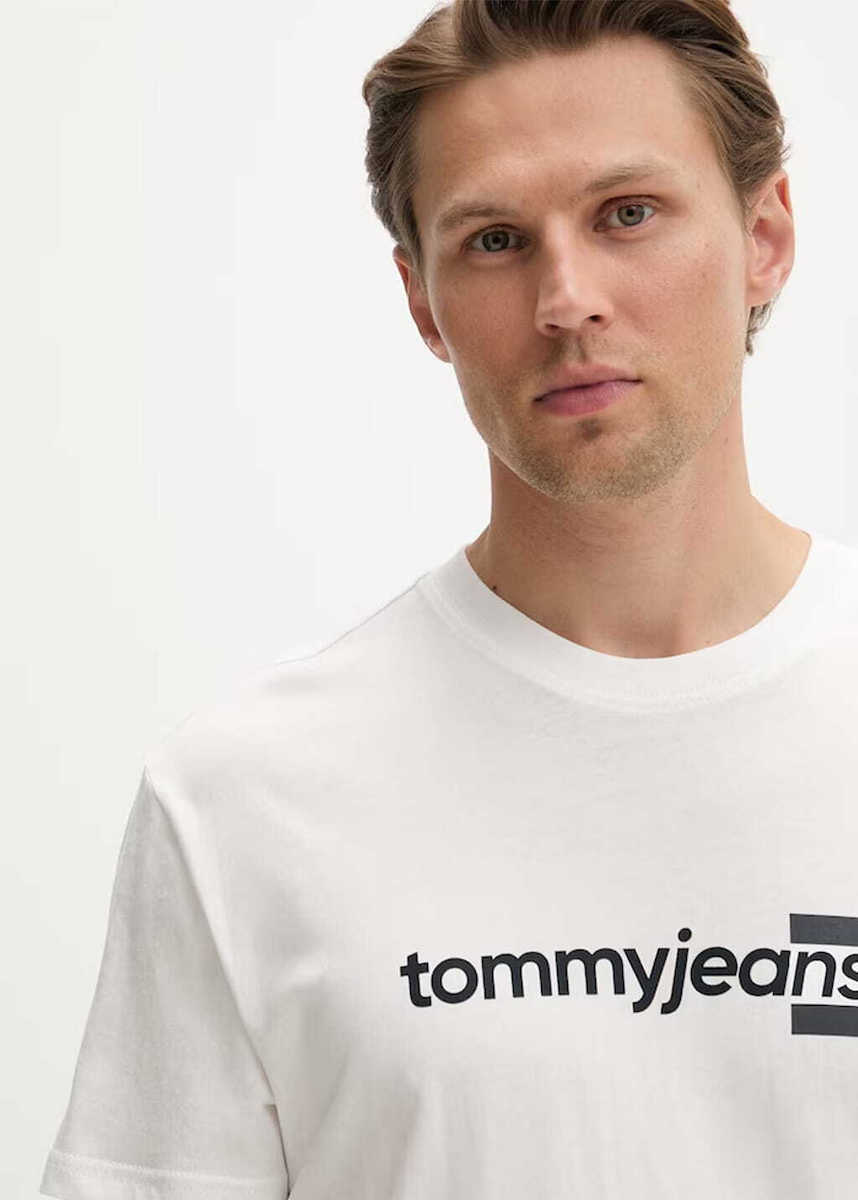 Ανδρικό T-shirt Λευκό Tommy Jeans DM0DM23406-YBL