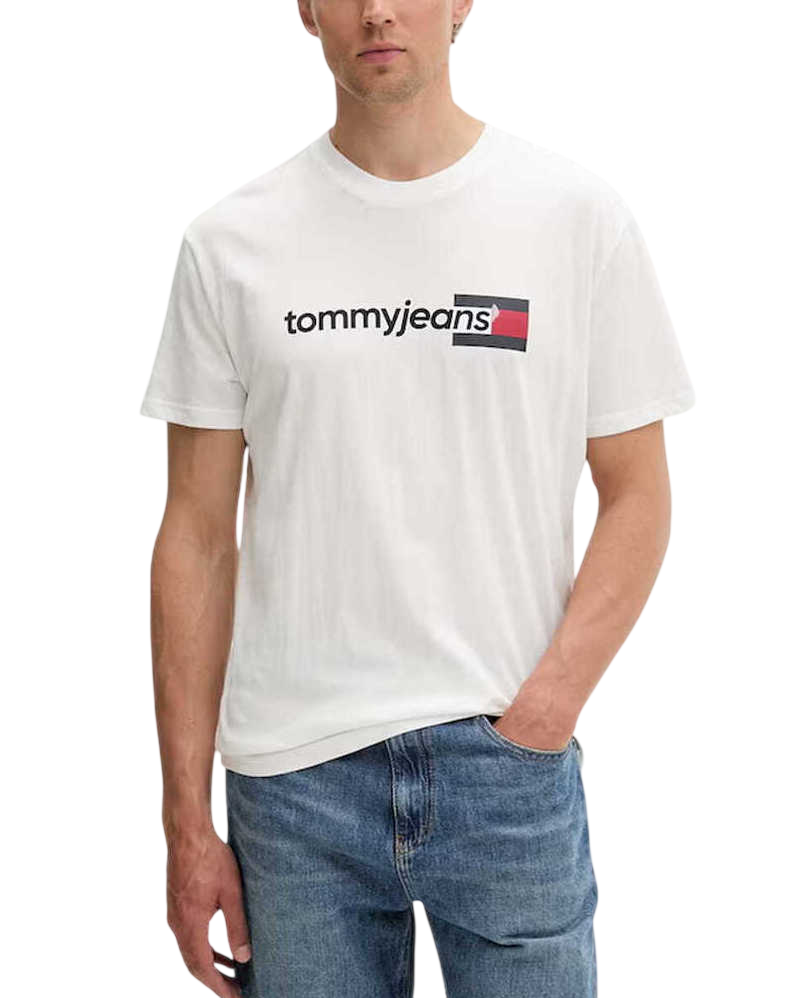 Ανδρικό T-shirt Λευκό Tommy Jeans DM0DM23406-YBL
