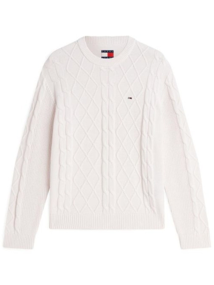Ανδρικό Πουλόβερ Εκρού Tommy Jeans DM0DM23405-YBH