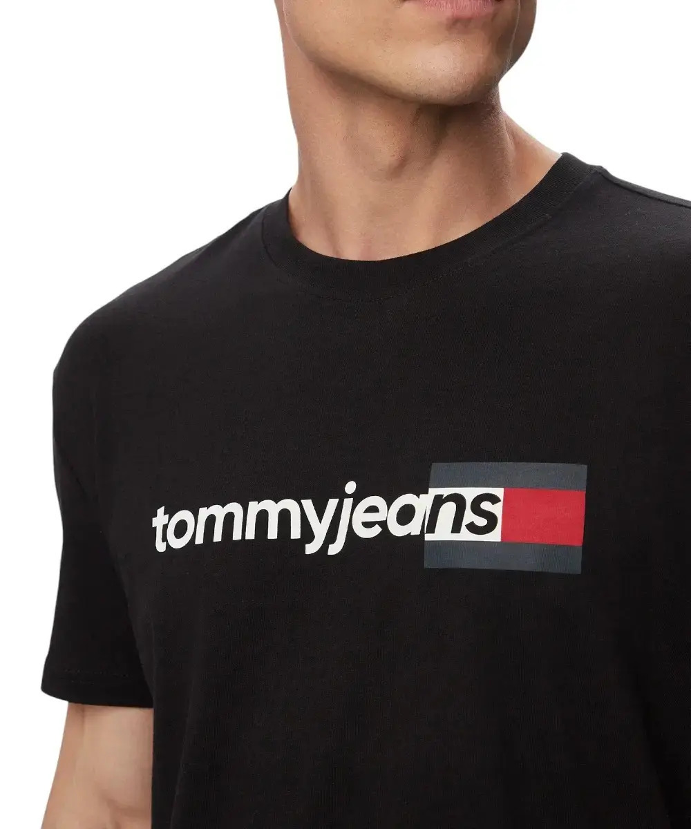 Ανδρικό T-shirt Μαύρο Tommy Jeans DM0DM23406-BDS