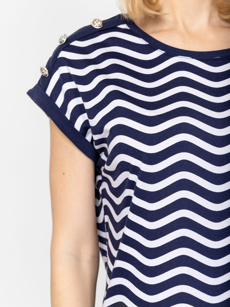 Γυναικείο Milena T-shirt Μπλε Heavy Tools T17079-WAVY