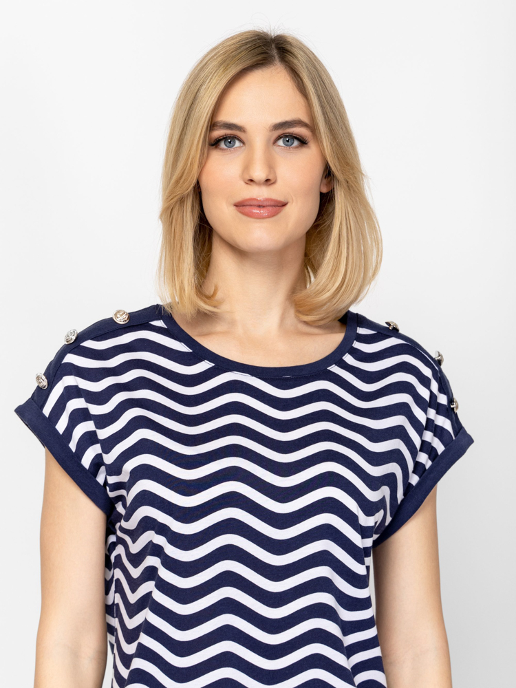 Γυναικείο Milena T-shirt Μπλε Heavy Tools T17079-WAVY