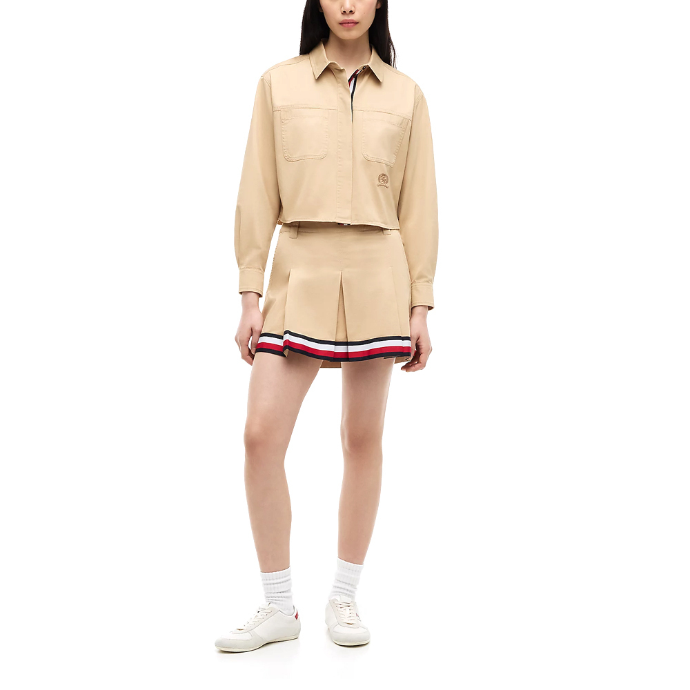 Γυναικείο Cropped Πουκάμισο Μπεζ Tommy Jeans DW0DW22942-AB9