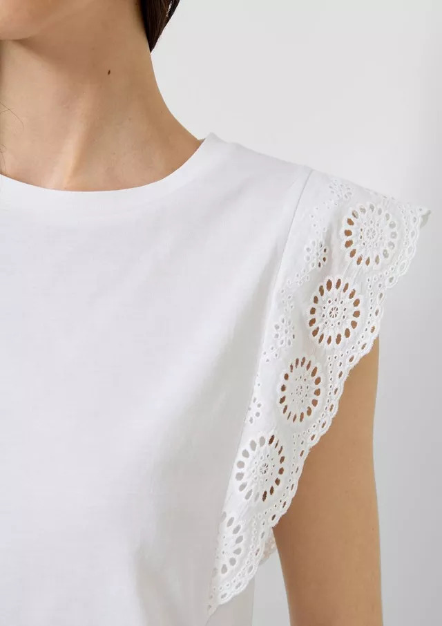 Γυναικείο Αμάνικο T-shirt Λευκό S.Oliver 2180391-0100