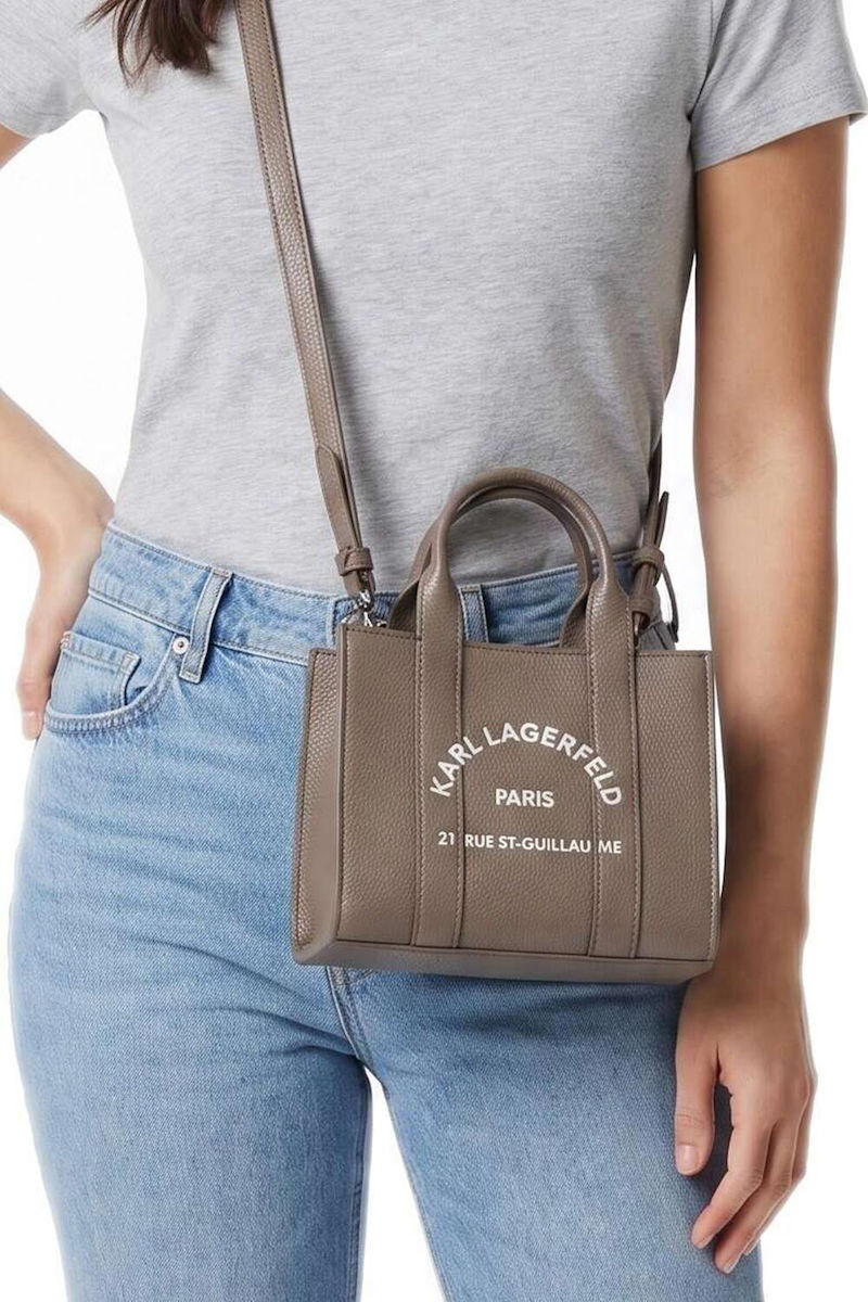 Γυναικεία K/Rsg Mini Tote Τσάντα Καφέ Karl Lagerfeld B1W30042-2PR Taupe