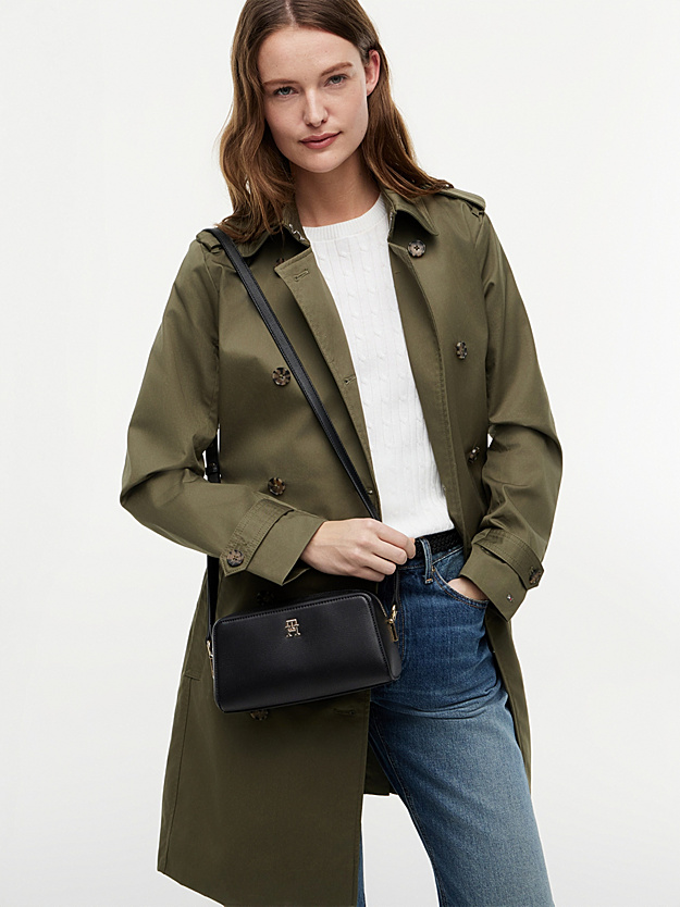 Γυναικεία TH Monogram Τσάντα Χιαστί Μαύρη Tommy Hilfiger AW0AW18863-BDS