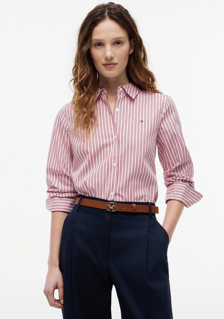 Γυναικείο Ριγέ Πουκάμισο Ροζ Tommy Hilfiger WW0WW51155-0FC