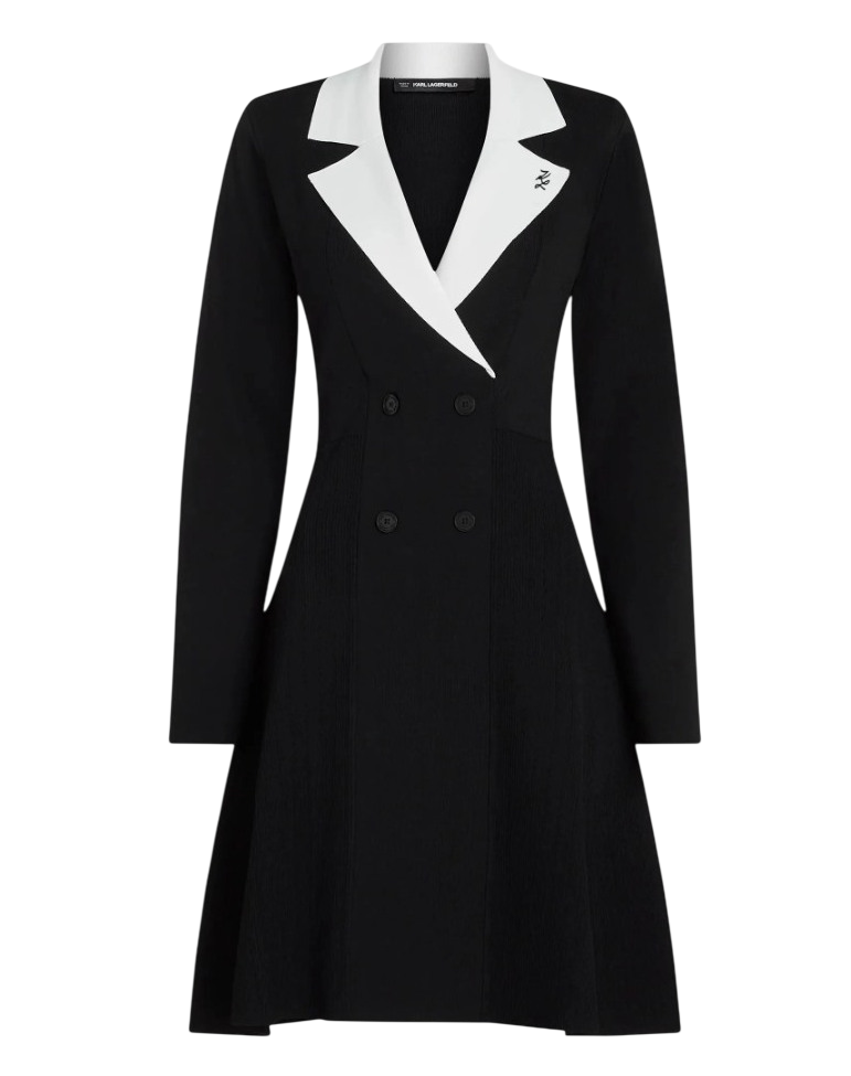 Γυναικείο Φόρεμα Μαύρο Karl Lagerfeld B3W13038-998 Black/White