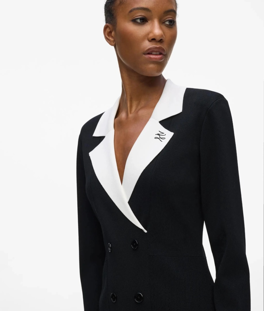 Γυναικείο Φόρεμα Μαύρο Karl Lagerfeld B3W13038-998 Black/White