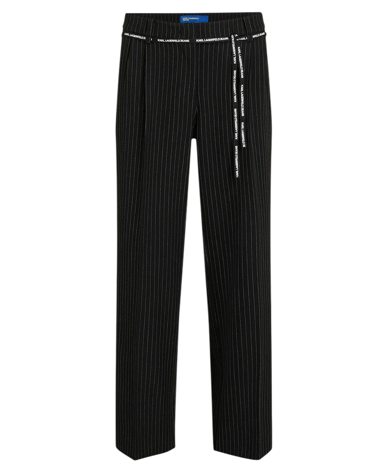 Γυναικείο Ριγέ Παντελόνι Μαύρο Karl Lagerfeld Jeans B3W10019-A60 Black