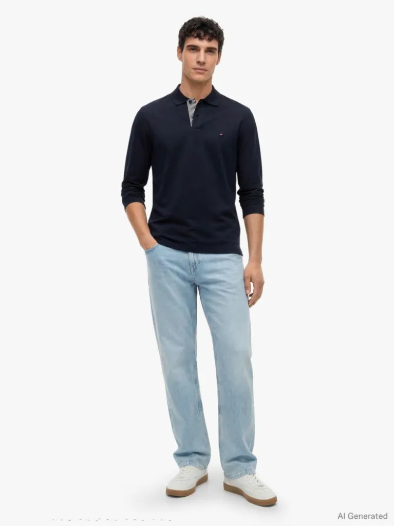 Ανδρικό Μακρυμάνικο Polo Navy Μπλε Tommy Hilfiger MW0MW44339-DW5