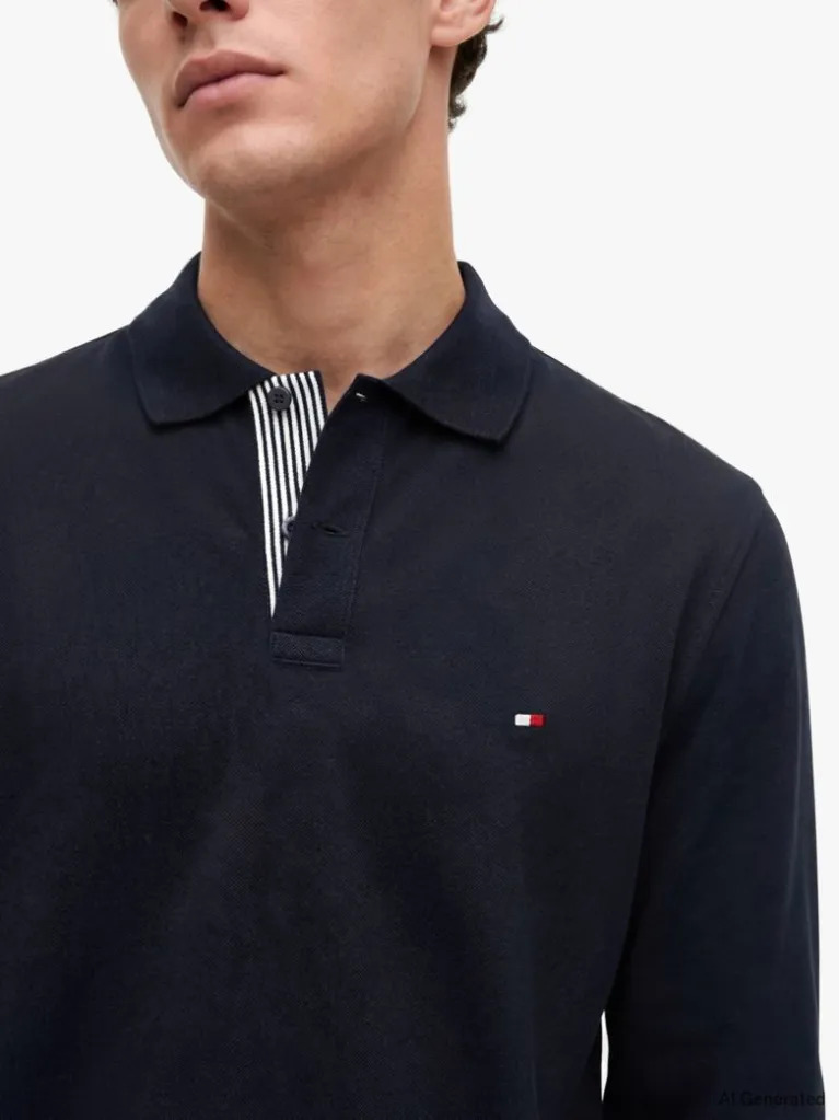 Ανδρικό Μακρυμάνικο Polo Navy Μπλε Tommy Hilfiger MW0MW44339-DW5