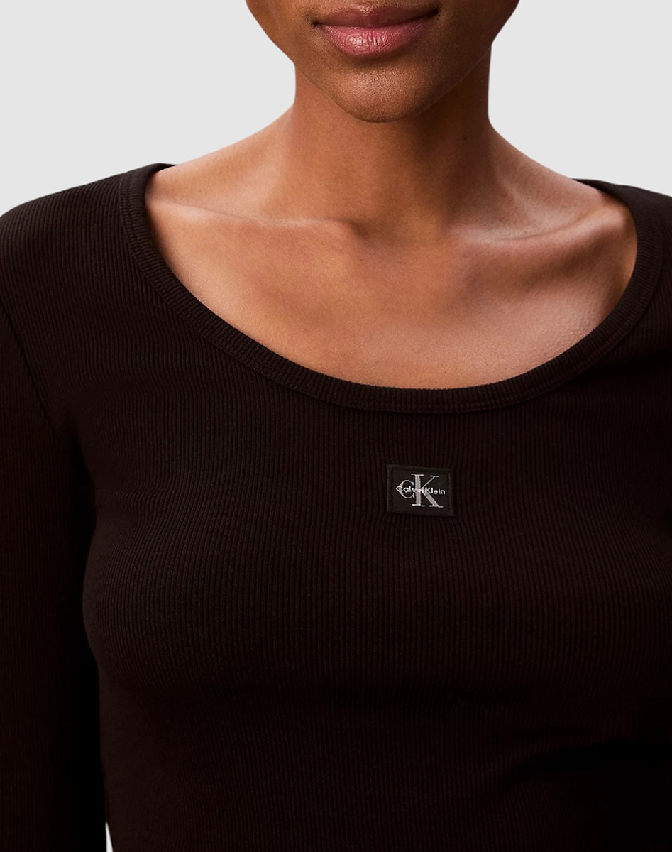 Γυναικείο Μακρυμάνικο T-shirt Μαύρο Calvin Klein LV047D218G-UB1