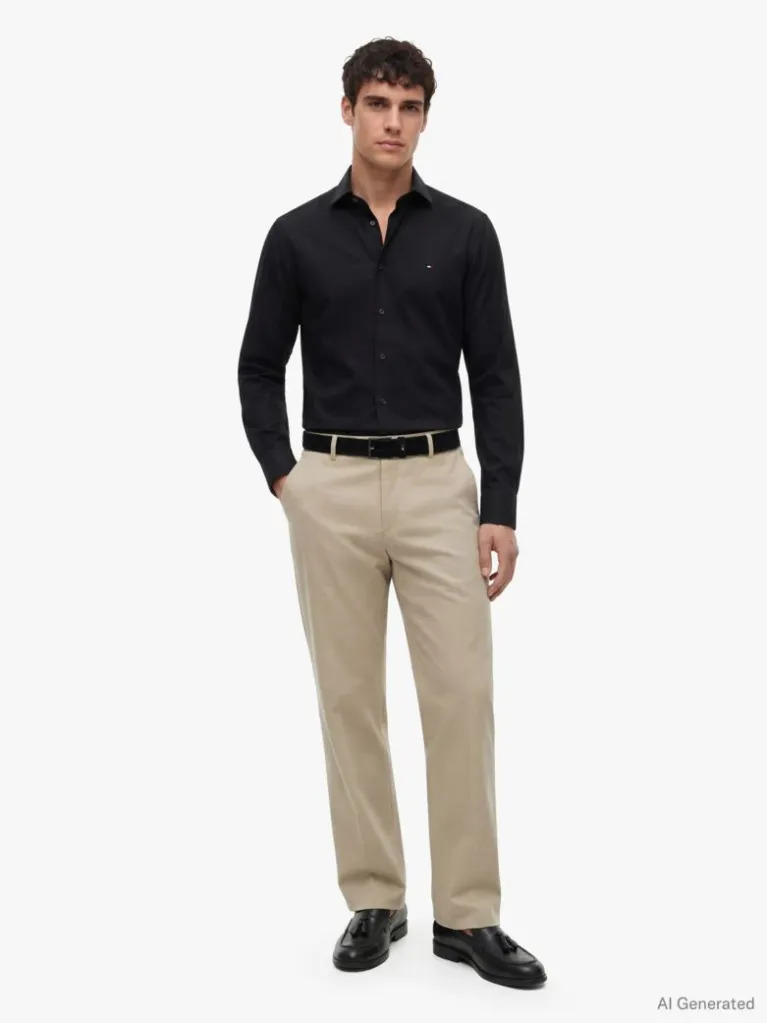 Ανδρικό Πουκάμισο Μαύρο Tommy Hilfiger MW0MW43122-BDS