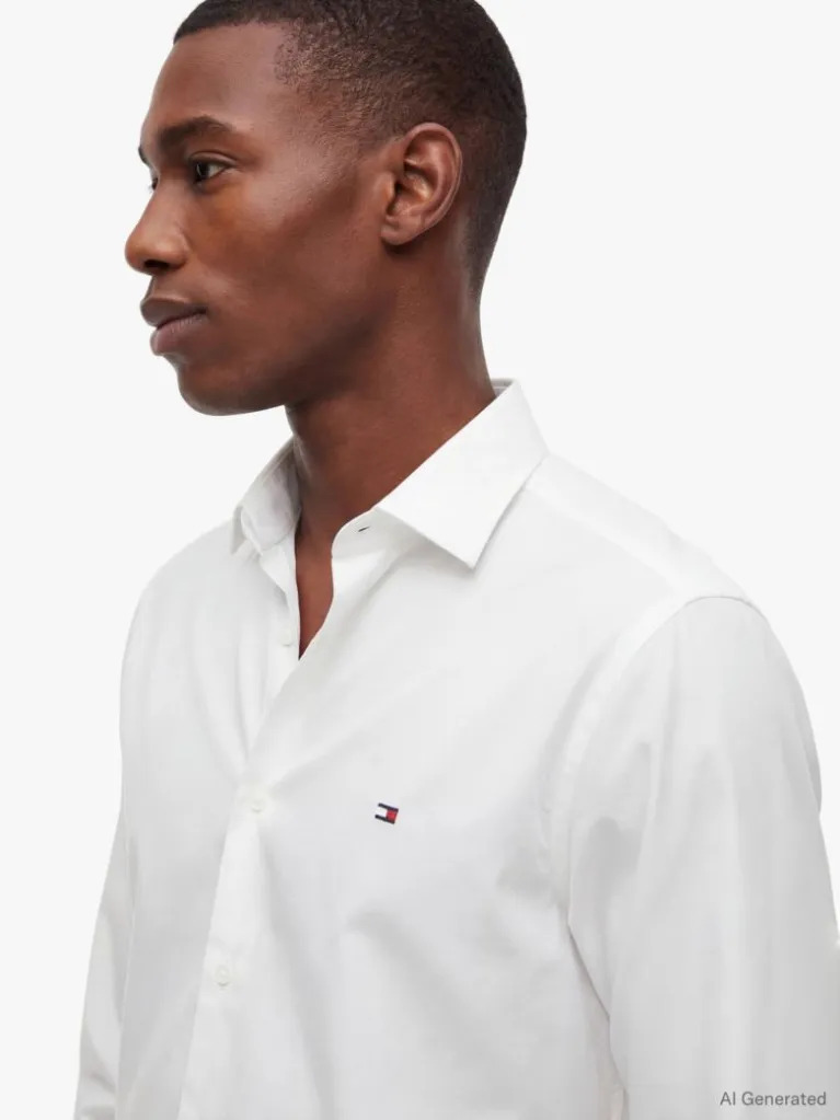 Ανδρικό Πουκάμισο Λευκό Tommy Hilfiger MW0MW43122-YBR