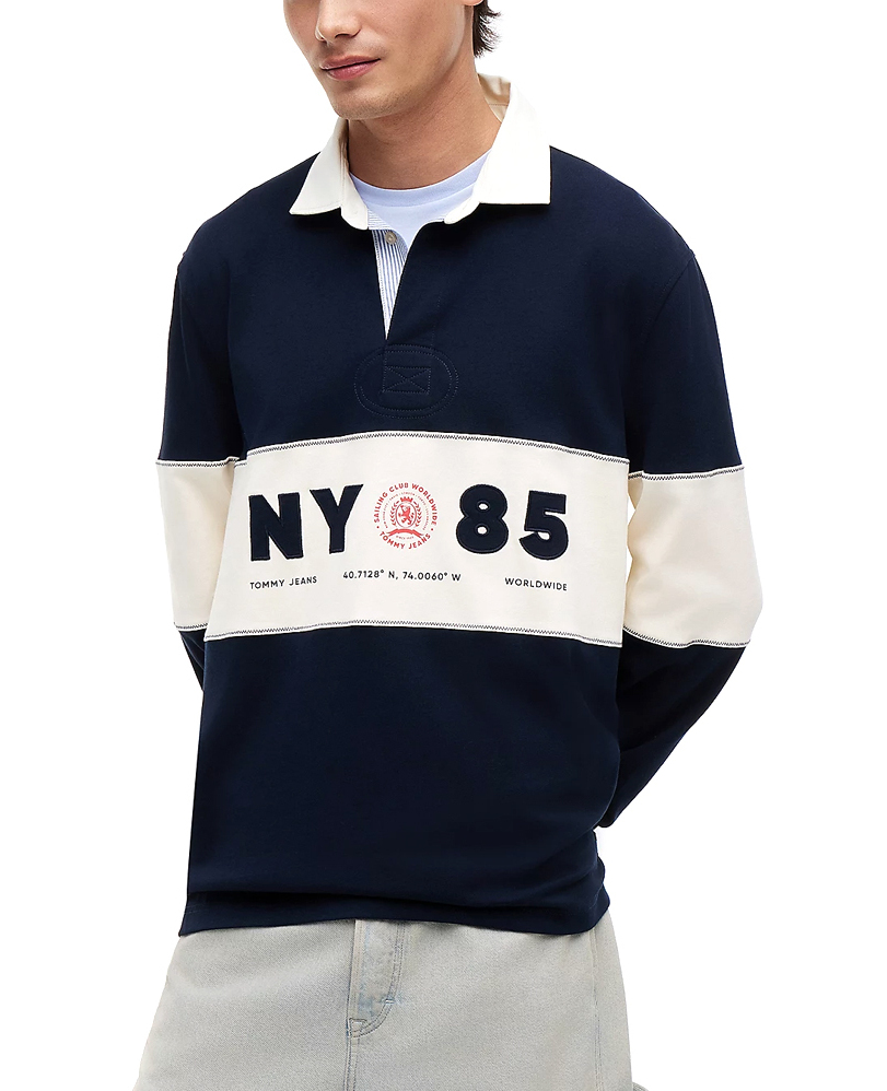 Ανδρική Μακρυμάνικη Polo Μπλούζα Navy Μπλε Tommy Jeans DM0DM23162-C1G
