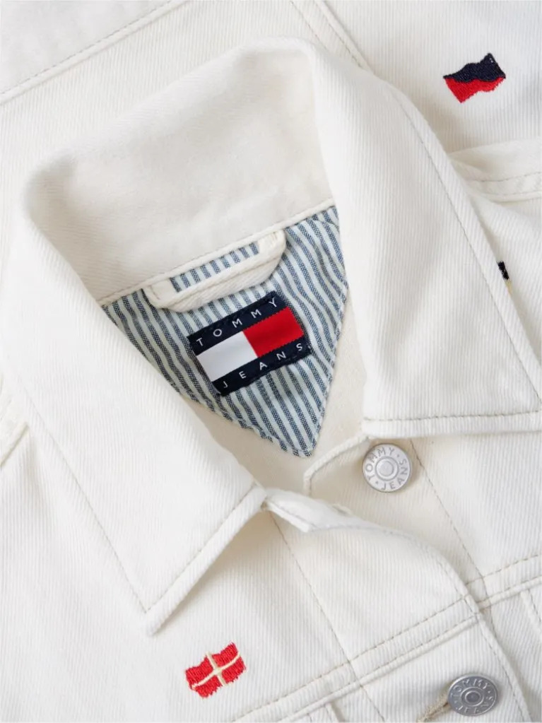 Γυναικείο Τζιν Μπουφάν Λευκό Tommy Jeans DW0DW22868-1D0