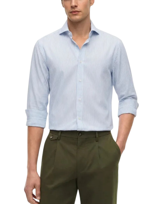 Ανδρικό Ριγέ Πουκάμισο Γαλάζιο Tommy Hilfiger MW0MW42722-C14
