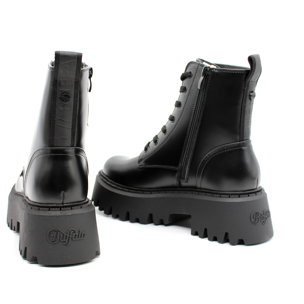Γυναικεία Aspen Lace Up Μποτάκια Μαύρα Buffalo BUF1622588-BLACK