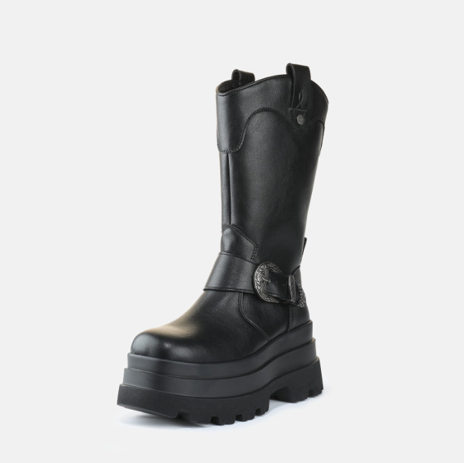 Γυναικείες Jupiter Biker Μπότες Μαύρες Buffalo BUFPD00016410-BLACK