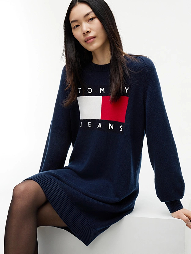 Γυναικείο Πλεκτό Φόρεμα Navy Μπλε Tommy Jeans DW0DW23315-C1G
