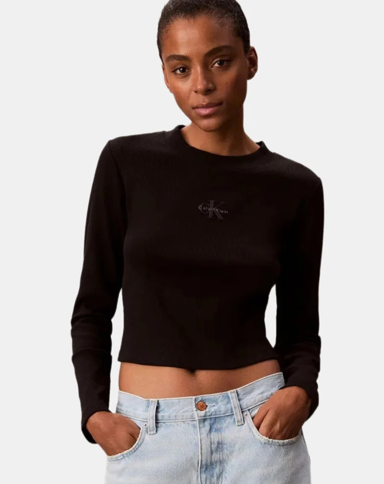 Γυναικείο Μακρυμάνικο T-shirt Μαύρο Calvin Klein LV047A803G-UB1