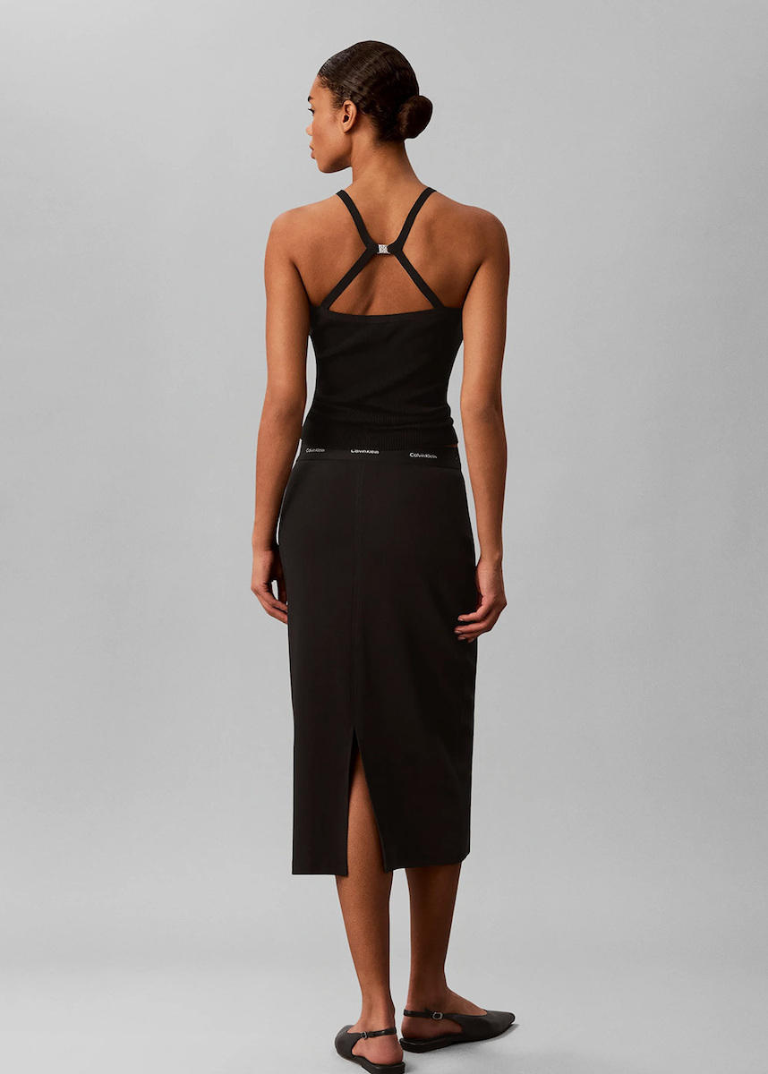 Γυναικεία Midi Φούστα Μαύρη Calvin Klein LV047H241G-UB1