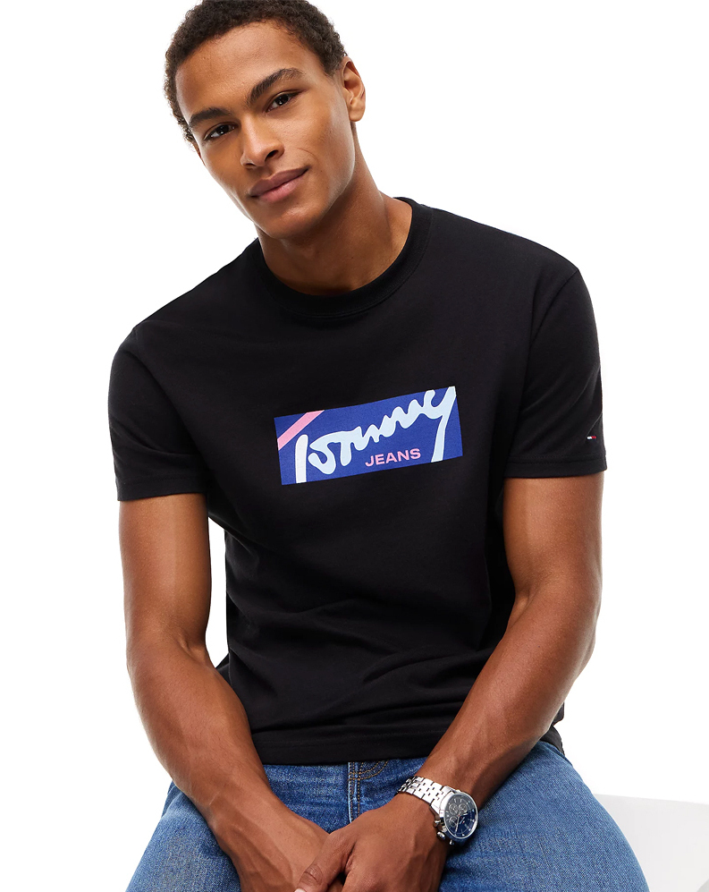 Ανδρικό T-shirt Μαύρο Tommy Jeans DM0DM23547-BDS