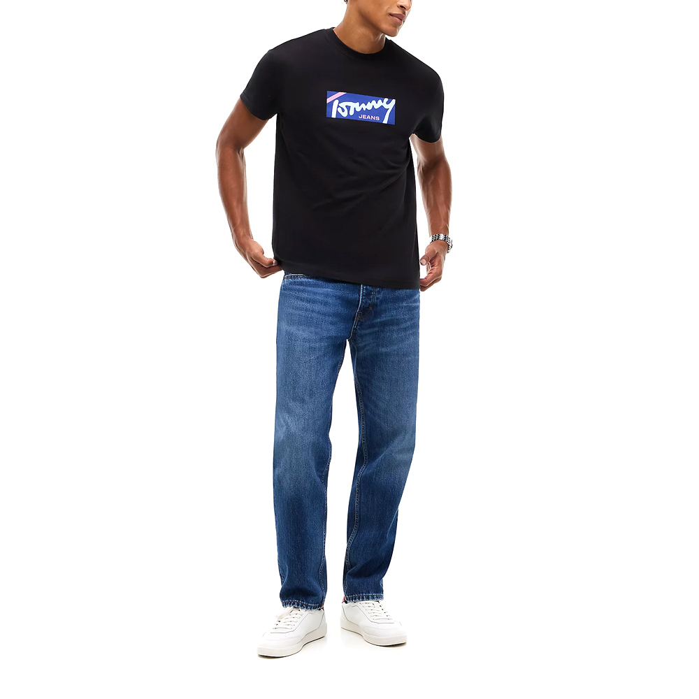 Ανδρικό T-shirt Μαύρο Tommy Jeans DM0DM23547-BDS