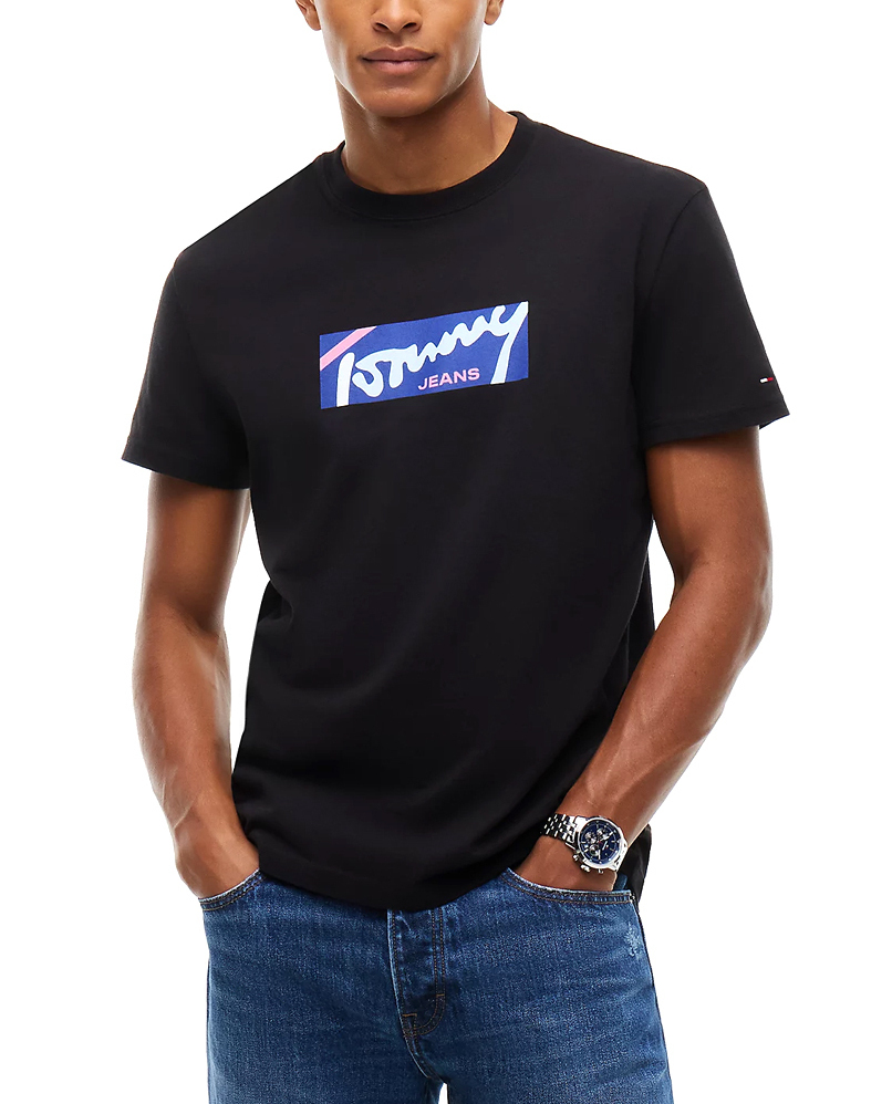 Ανδρικό T-shirt Μαύρο Tommy Jeans DM0DM23547-BDS