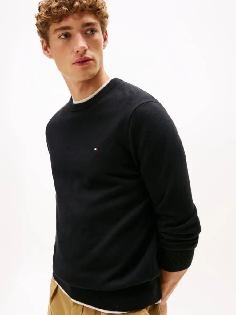 Ανδρικό Πουλόβερ Μαύρο Tommy Hilfiger MW0MW28046-BDS