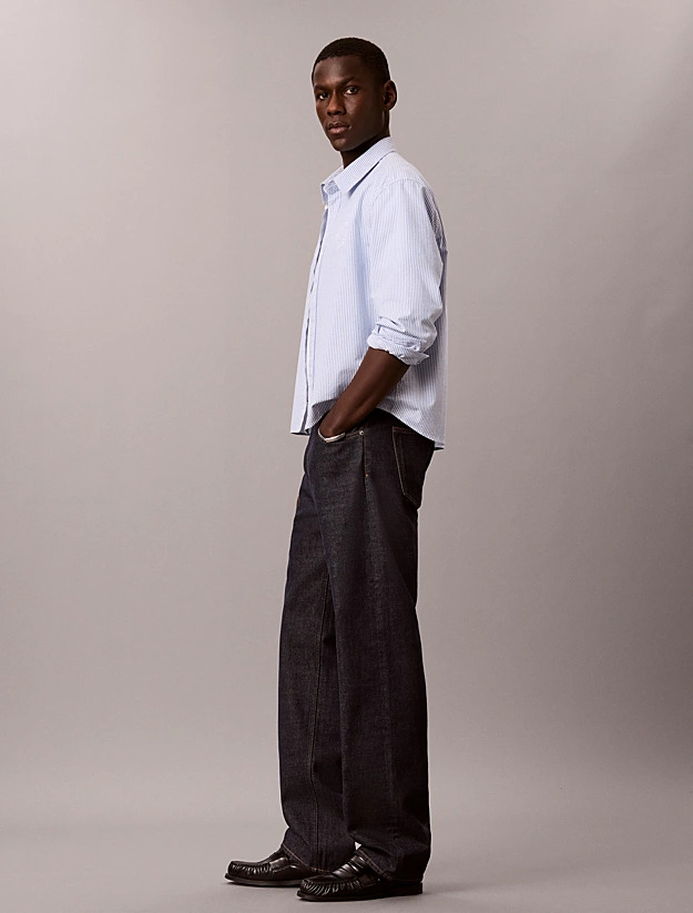 Ανδρικό 90s Straight Τζιν Navy Μπλε Calvin Klein LV04RH701G-46E