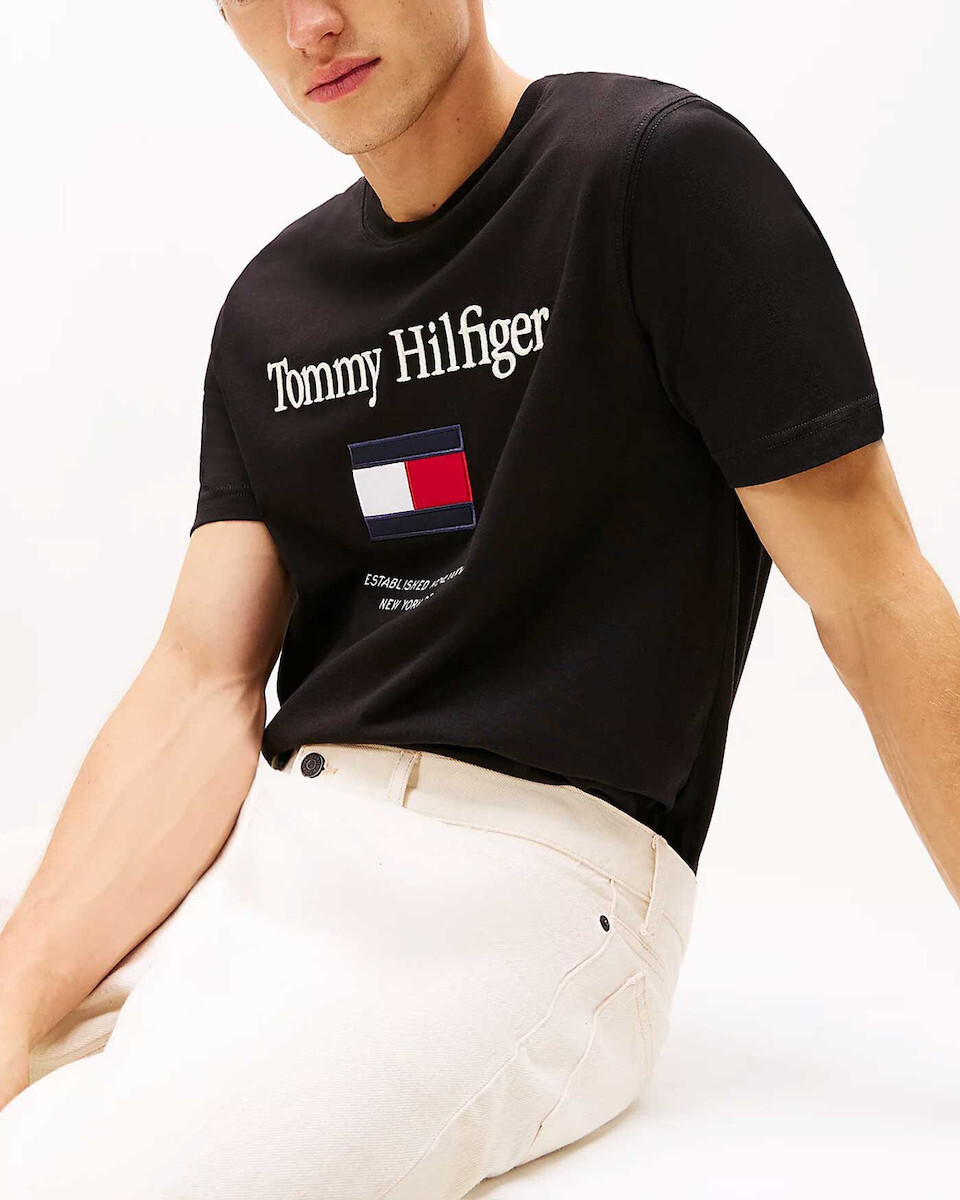 Ανδρικό T-shirt Μαύρο Tommy Hilfiger MW0MW42736-BDS