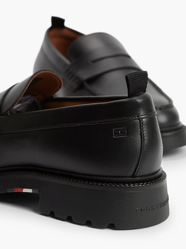 Ανδρικά Δερμάτινα Loafers Μαύρα Tommy Hilfiger FM0FM05968-BDS