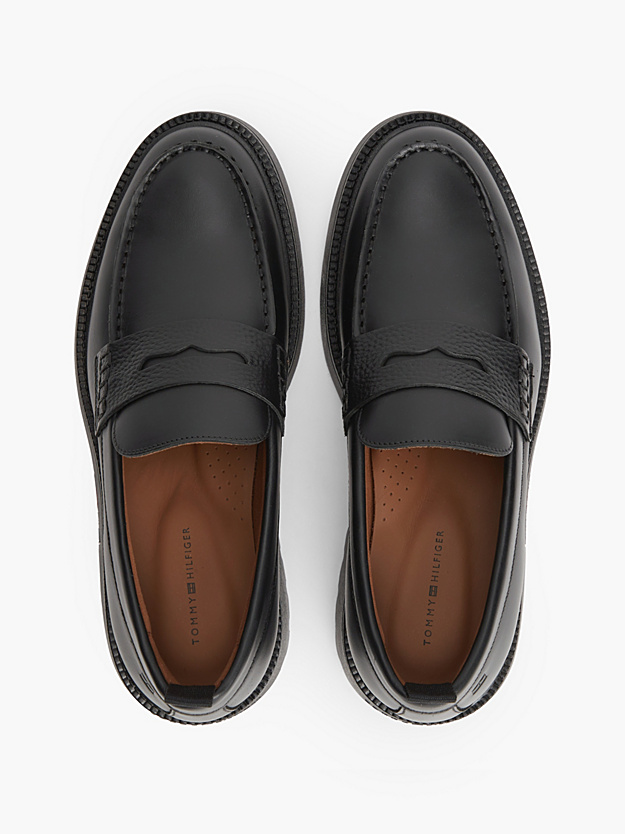 Ανδρικά Δερμάτινα Loafers Μαύρα Tommy Hilfiger FM0FM05968-BDS