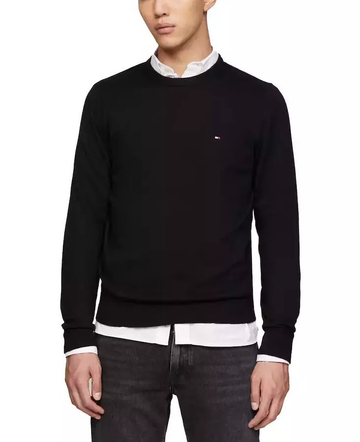 Ανδρικό Πουλόβερ Μαύρο Tommy Hilfiger MW0MW28046-BDS