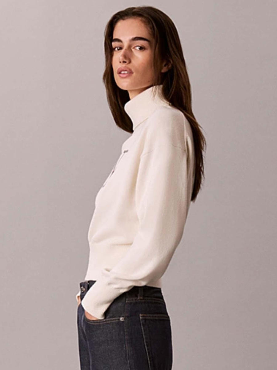 Γυναικείο Ζιβάγκο Πουλόβερ Λευκό Calvin Klein LV047H329G-YAS