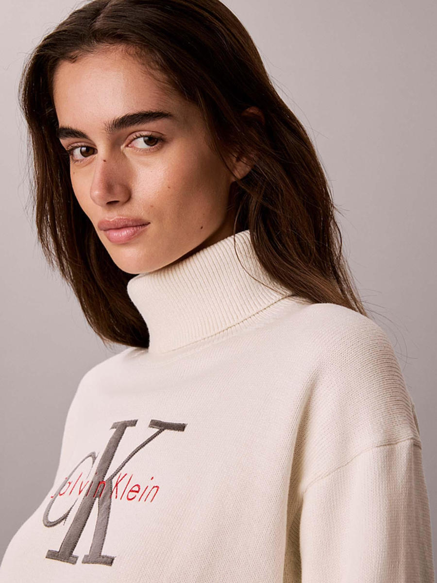 Γυναικείο Ζιβάγκο Πουλόβερ Λευκό Calvin Klein LV047H329G-YAS