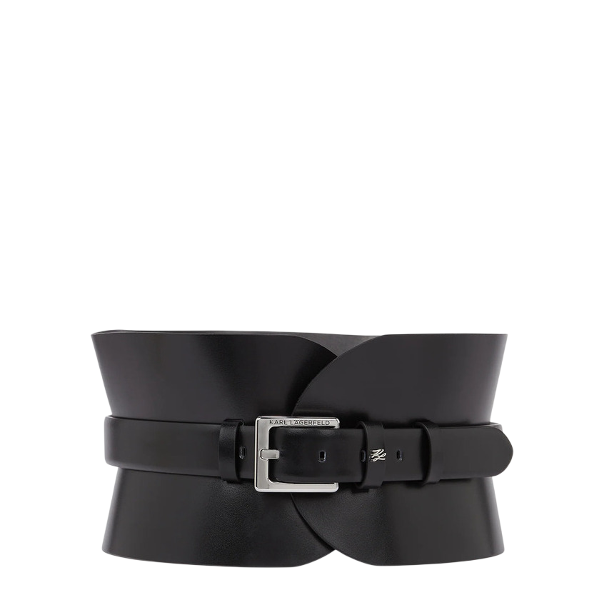 Γυναικεία Δερμάτινη K/Essential Ζώνη Μαύρη Karl Lagerfeld A1W33063-999 Black