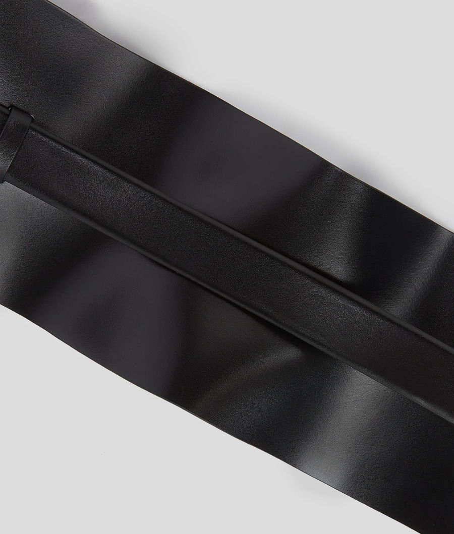 Γυναικεία Δερμάτινη K/Essential Ζώνη Μαύρη Karl Lagerfeld A1W33063-999 Black