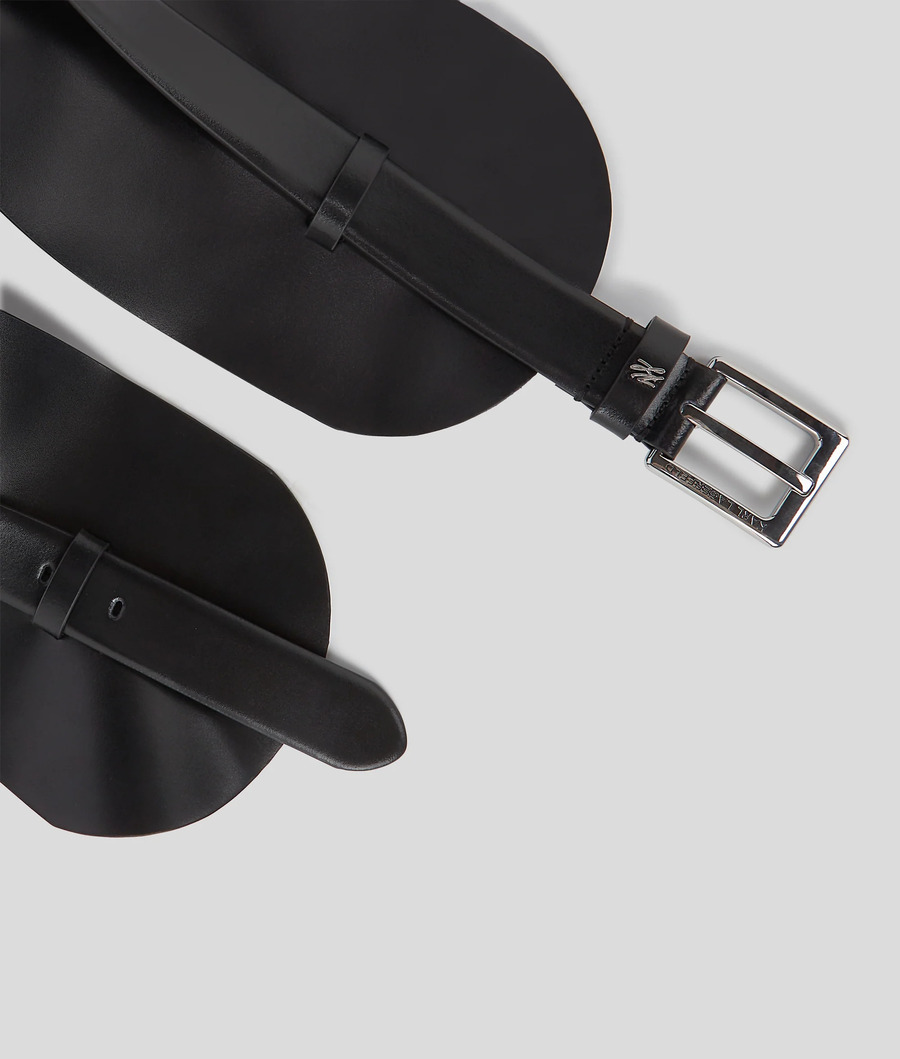 Γυναικεία Δερμάτινη K/Essential Ζώνη Μαύρη Karl Lagerfeld A1W33063-999 Black
