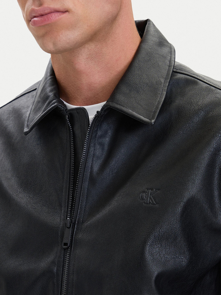 Ανδρικό Faux Leather Bomber Μπουφάν Μαύρο Calvin Klein LV04RH413G-UB1